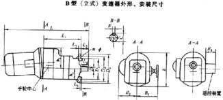 B型立式变速机的外形特点及尺寸分析